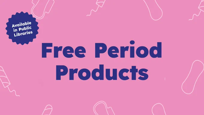 Illustration of period products - Free period products available in public libraries