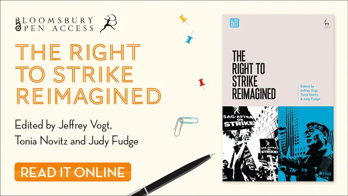 Banner for the open access book 'The Right to Strike Reimagined', available to read online through Bloomsbury Collections.