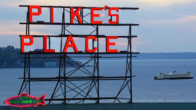 Redone Pike Place Market sign to read "Pike's Place Market"  