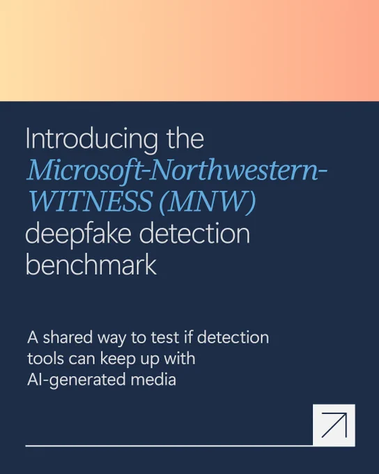 Introducing the Microsoft‑Northwestern‑WITNESS (MNW) deepfake detection benchmark

A shared way to test if detection tools can keep up with AI‑generated media 