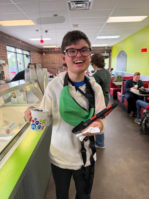 YAS students enjoying ice cream at What's the Scoop