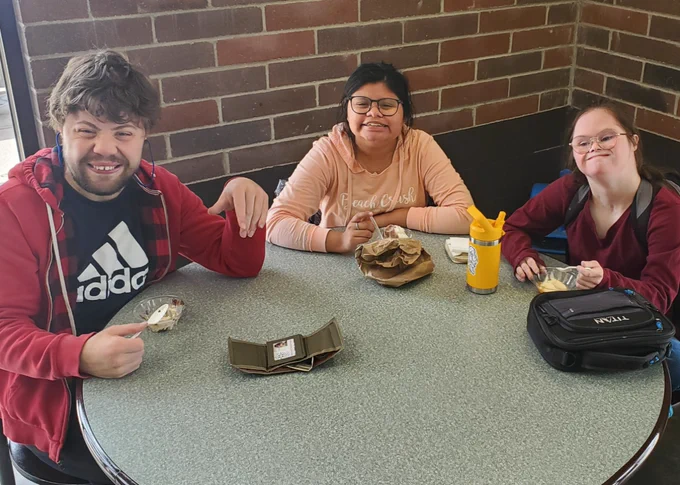 YAS students enjoying ice cream at What's the Scoop