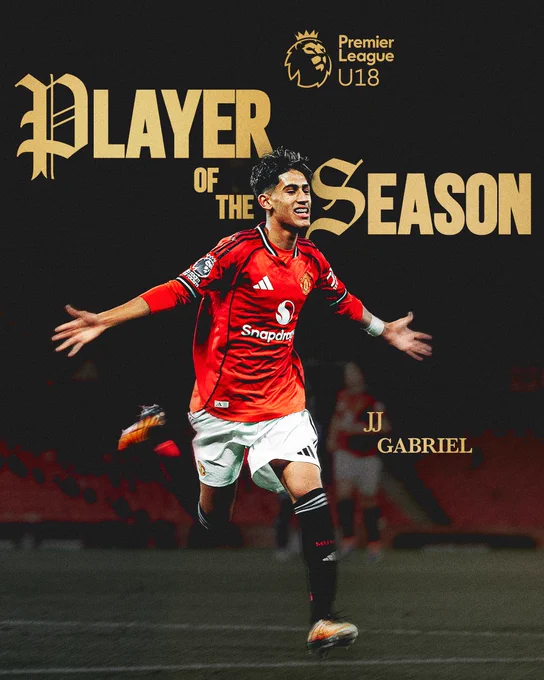 The U18 Premier League Player of the Year, JJ Gabriel.