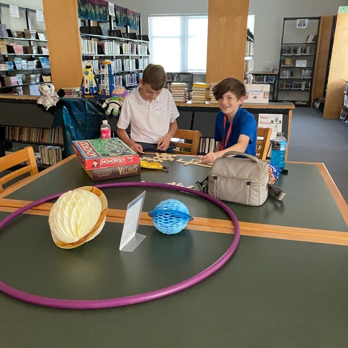 Students enjoy a fun day in the library