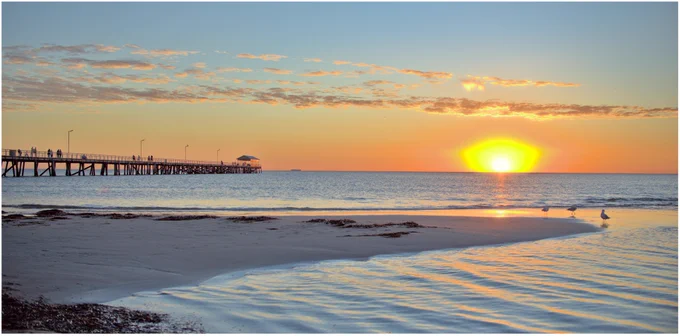The Sunset on the Southern English Empire today. Semaphore, South Australia.