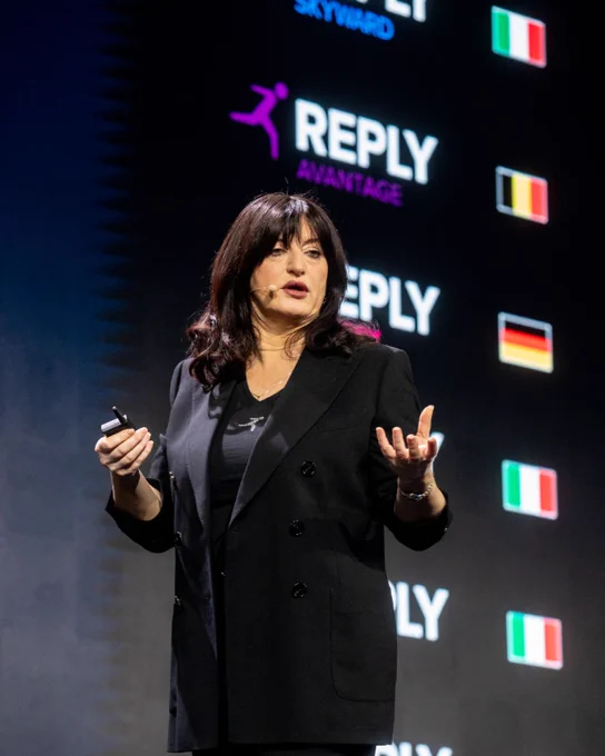 Tatiana Rizzante speaking at the Reply Xchange 2026 in Milan