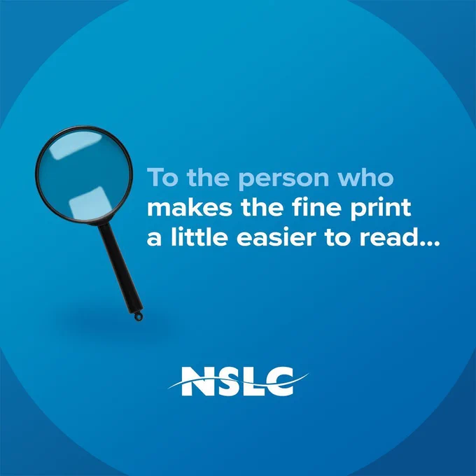 An image of a magnifying glass. Next to the image is the text, to the person who makes the fine print a little easier to read...