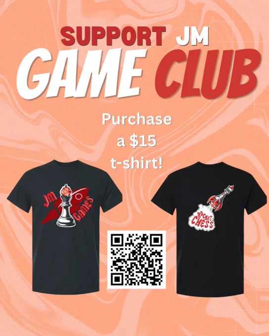 JM Game Club Merchandise flyer