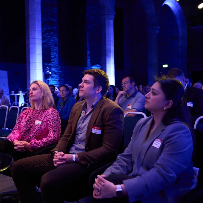 Panel members Emily Macdonald from FirstPort, James Buchan from ePass, and  Farhin Khan from AWS at Round 11 Demo Day.