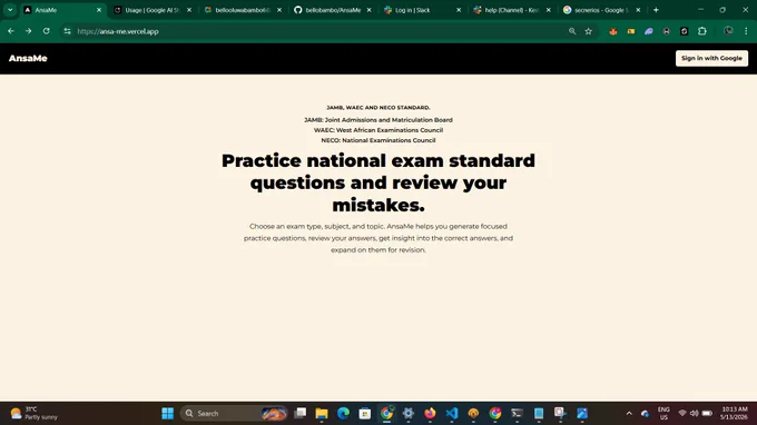 AnsaMe helps Nigerian students prepare for national exams through assessment practice and solution review via Gemma 4 AI model.