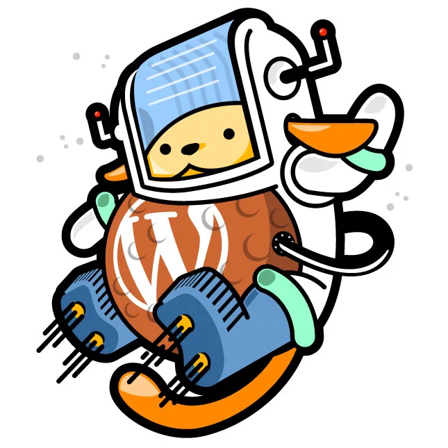 Trekipuu, WordCamp Santa Clarita's event Wapuu. Wearing a retro spacesuit inspired by our theme of space exploration.