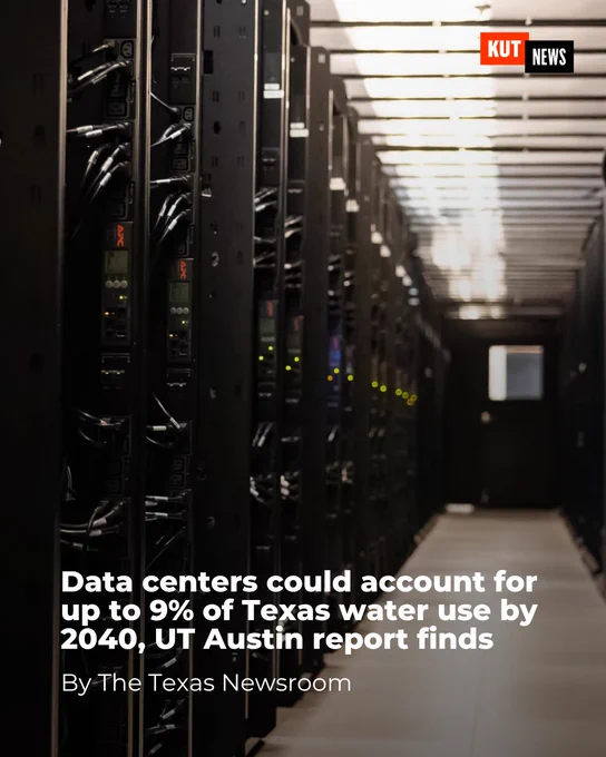 Data centers could account for up to 9% of Texas water use by 2040, UT Austin report finds

