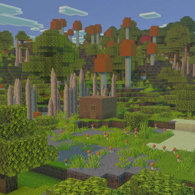 A dirt hut in a biome from the Biomes O' Plenty Add-On