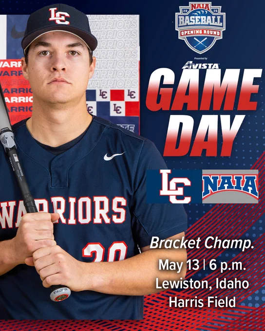 LC State baseball player next to a Gameday graphic