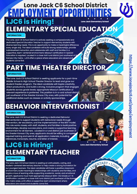 Page four of summer mule memo district newsletter, employment opportunities.