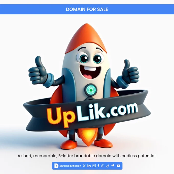 UpLik.com - A short, memorable, 5-letter brandable domain with endless potential - Domain Mission 