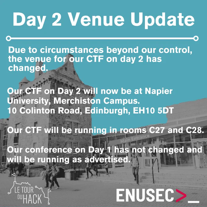 ltdh26 day 2 venue change