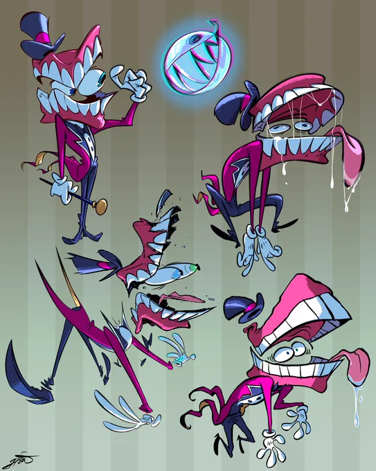 Collection of Caine fanart by Genevieve Tsai - 4 poses, Part 2