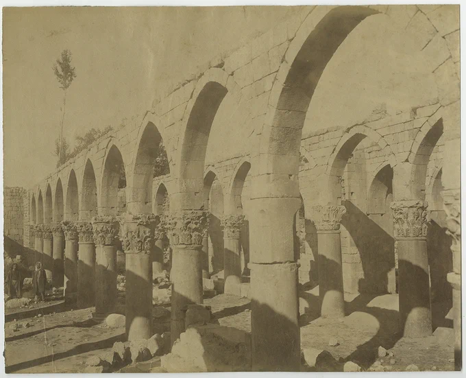 This 19th-century photograph of the Ruins of the Great Mosque of Baalbek from the Middle East Photograph Archive appears in UChicagoNode.