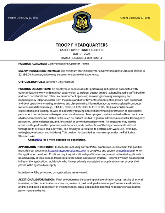 Communications Operator Trainee