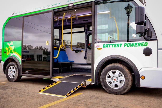 Parked Accessible Electric Bus.