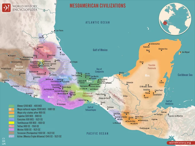 🔎 World History Encyclopedia: https://www.worldhistory.org/image/19504/map-of-the-mesoamerican-civilizations/