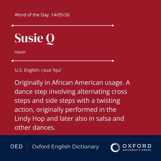 The OED definition of \u2018Susie Q\u2019,\u00A0today\u2019s word of the day.\u00A0\n