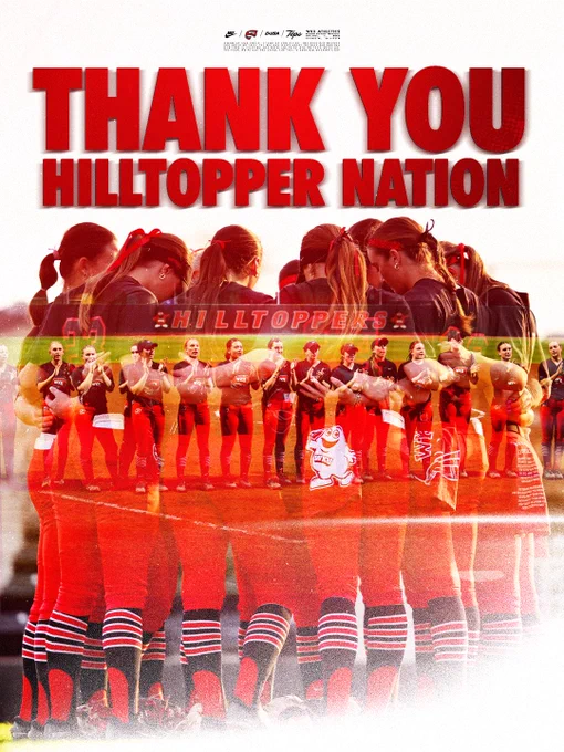 Thank You Hilltopper Nation with a team huddle