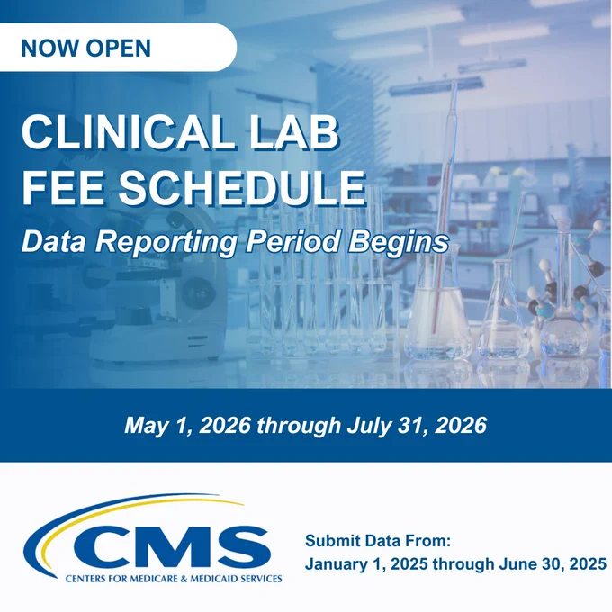 Now Open\nClinical fee schedule\nData reporting period begins\nMay 1, 2026, through July 31, 2026\nSubmit data from: January 1, 2025 -June 30, 2025