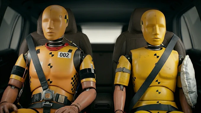 Two crash test dummies
