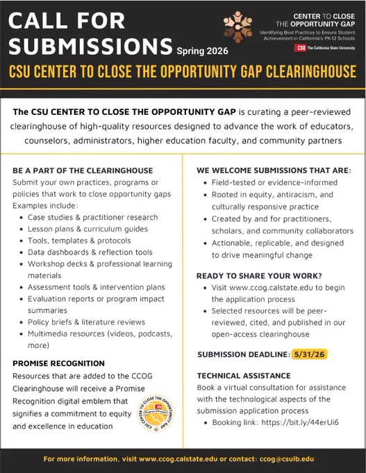 Clearinghouse Call for Submissions Flyer