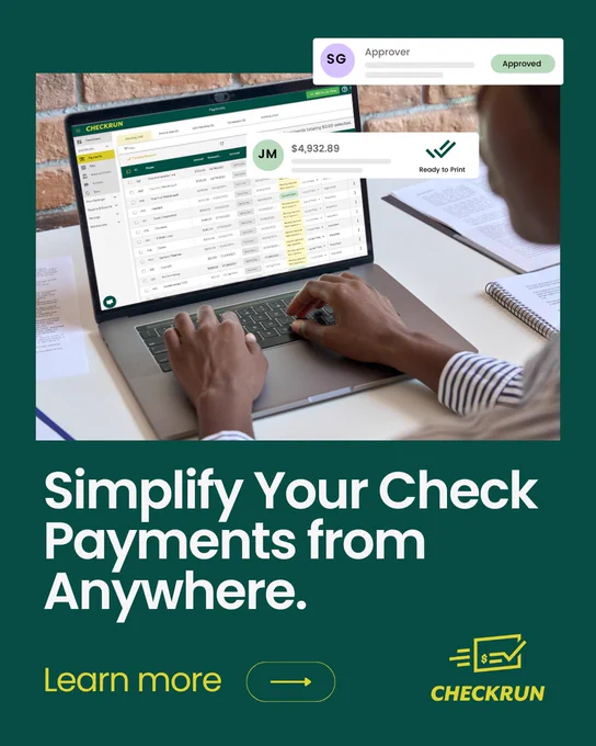 Checkrun helps businesses streamline check payments with a cloud-based platform built for modern AP workflows. Print checks remotely, manage approvals, and reduce the manual work that slows your team down.

Learn more: https://bit.ly/4uQf59m
