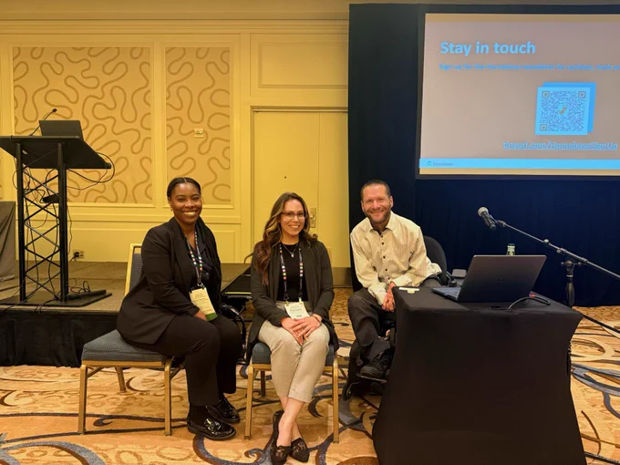 Homebase's Saadiqah Islam, LEABsv’s Elizabeth Colorado, and Destination: Home’s Chad Bojorquez at the Housing First Partners Conference presenting on: Narrative Change: Housing First and Combatting the Criminalization of Homelessness.  