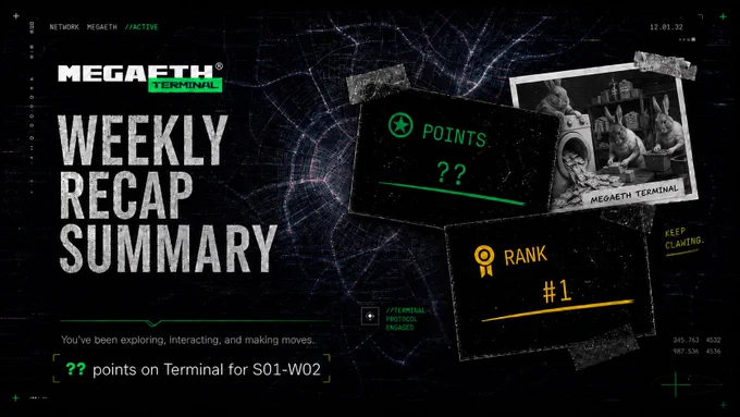 Weekly recap summary features point distribution and highlights from most-used apps, showing a #1 rank and money laundering imagery.