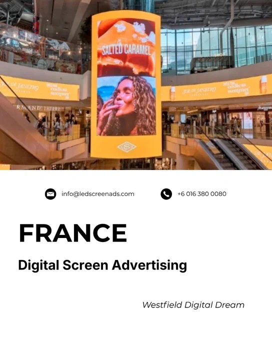 Westfield Digital Dream Paris Advertising Space France DOOH Marketing