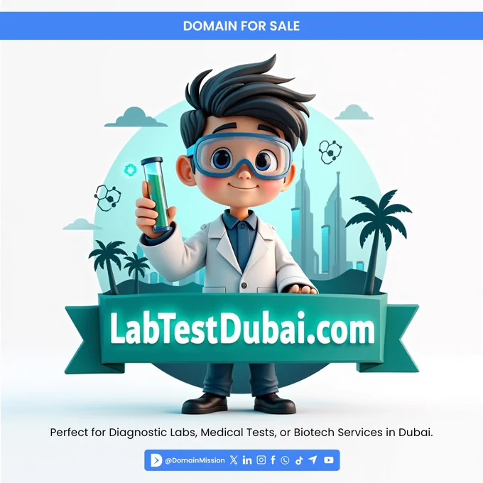 LabTestDubai.com The Perfect Domain for Diagnostic labs, medical tests, or biotech services in Dubai. Domain Mission