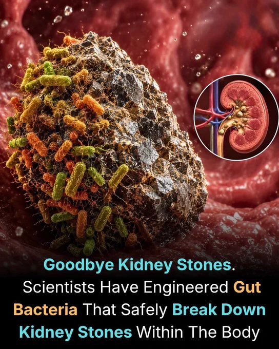 🚨 Goodbye Kidney Stones?
Scientists have engineered special gut bacteria that may help stop kidney stones naturally. These tiny microbes break down oxalate — the substance responsible for many painful stones — before it reaches the kidneys.
Instead of painful treatments, future medicine could use living bacteria inside the body to quietly prevent stones from forming. A tiny organism… doing a huge job inside you.
Source 
Stern, J. M., et al. Engineered living therapeutics for the treatment of hyperoxaluria and kidney stone disease. Nature Biotechnology