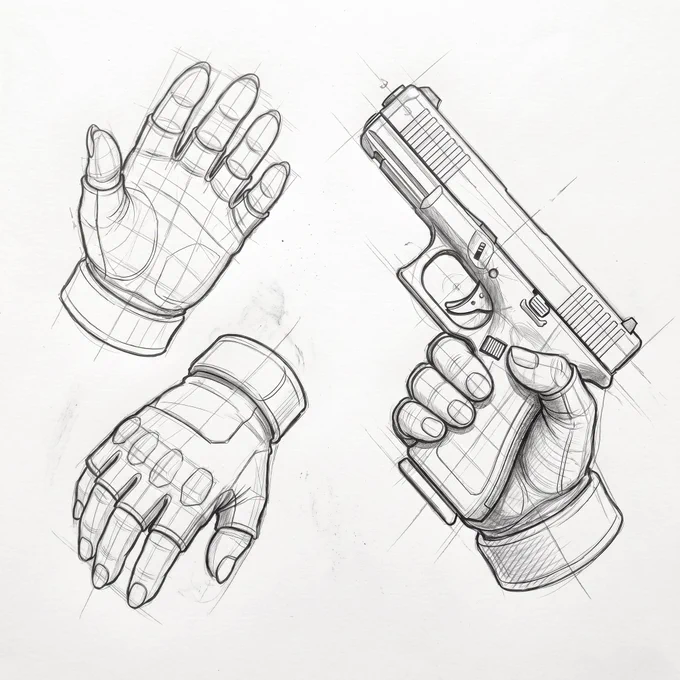Calvin hand sketch
