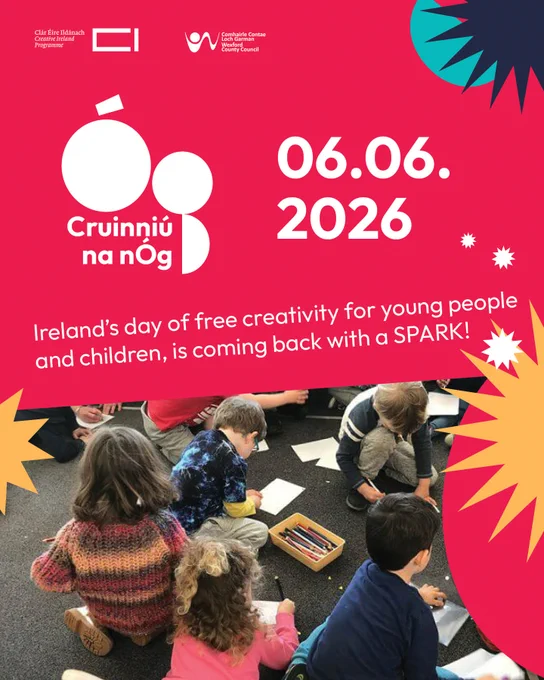 Children engaged in creative drawing activities on the floor, promoting Ireland's free creativity day on June 6, 2026.