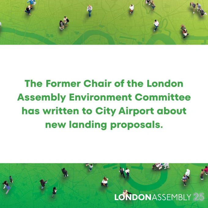 The Former Chair of the London Assembly Environment Committee has written to City Airport about new landing proposals.