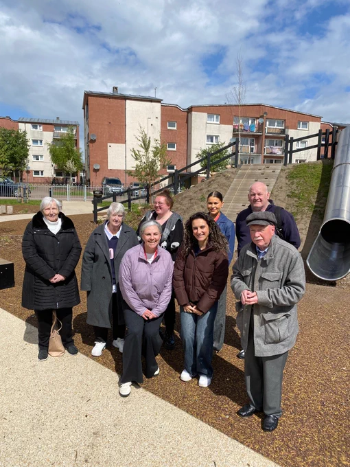 ETF volunteers visit the new playground at Southhouse Square