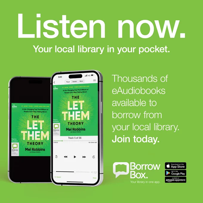 book cover on two digital devices with borrowbox logo