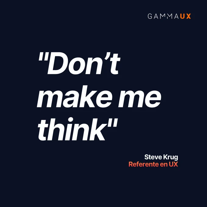 Cita "Don't make me think", de Steve Krug, referente en UX.