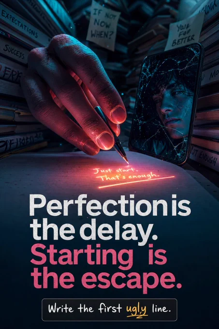 💭 You've Had That Idea For Months. Here's Why You Haven't Started (Mindset Shift Alert)

Sound familiar? 👇 
🔲 "I'll start when I'm ready." 
🔲 "It needs to be perfect first." 
🔲 "What if it's not good enough?"

That's not preparation. That's perfectionism in disguise — and it's stealing your momentum.

The Mindset Shift that changed everything for thousands of people is shockingly simple:

✨ Write the first ugly line. 
✨ Take the imperfect first step. 
✨ Let "good enough to start" be good enough.

Because perfection is the delay, starting is the escape. 🚪💨

💡 Stop overthinking. Start thriving. 
