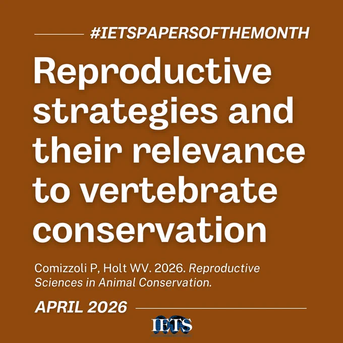 #IETSPapersOfTheMonth

Reproductive strategies and their relevance to vertebrate conservation

Comizzoli P, Holt WV. 2026. Reproductive Sciences in Animal Conservation.

April 2026
