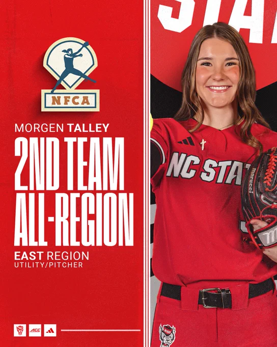 Morgen Talley earns a spot on NFCA East Region Second Team All-Region as a utility/pitcher.