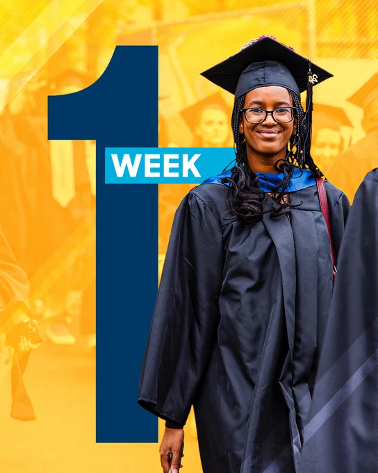 a UMassD student wearing their cap and gown