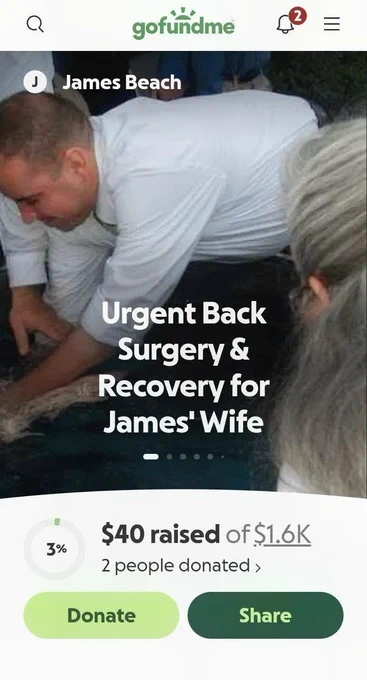 Friends and family, I rarely ask for anything, but right now I need your help more than ever.

My wife is facing urgent back surgery, and the road to recovery is going to be long and costly. We're doing everything we can, but the medical bills are more than we can handle alone.

If you've ever been touched by kindness during a hard time, you know how much a little support can mean. Whether you're able to give $5 or $500 — or simply share this post — you would be giving our family the gift of hope.

Every single dollar brings my wife one step closer to healing and getting back to the life she loves.

Thank you from the bottom of my heart. God bless each and every one of you. 🙏

👉 gofund.me/46734ef0a
