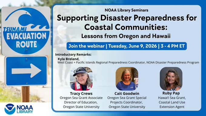 Supporting Disaster Preparedness for Coastal Communities:  Lessons from Oregon and Hawaii. Presenters: Tracy Crews, Oregon State University, Oregon Sea Grant Associate Director of Education. Cait Goodwin, Oregon State University, Oregon Sea Grant Special Projects Coordinator. Ruby Pap, Hawaiʻi Sea Grant, Coastal Land Use Extension Agent. 
Introductory remarks: Kyla Breland, the West Coast   Pacific Islands Regional Preparedness Coordinator for the NOAA Disaster Preparedness Program. 