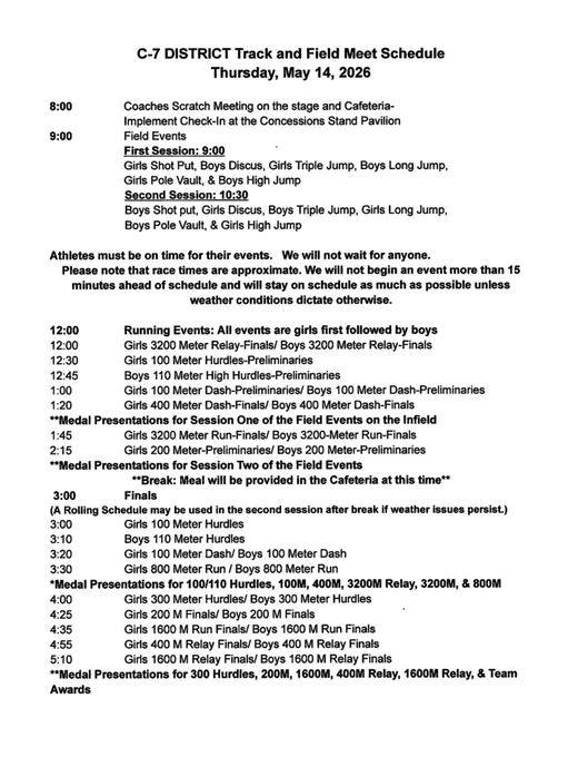 District track at Sandy Creek